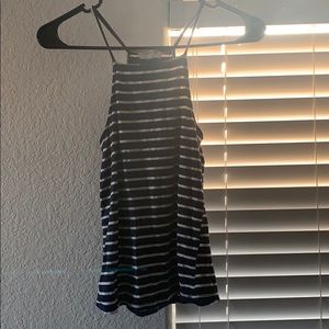 Navy blue and white striped tank (size M)